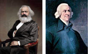 Economic Rent vs Fictitious Capital: Pictures of Karl Marx (left) and Adam Smith (right)