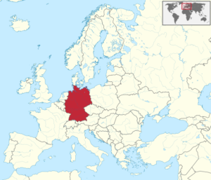 Economic vitality: Image shows Germany standing out on a outline map of Europe