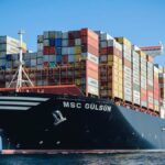 global supply chains: Image of the cargo ship MSC Gulsun