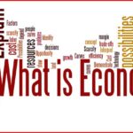 Economic vocabulary: The image shows a bunch of "economic speak" words in a poster format