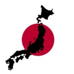 Economic vitality: An image of the of Japan superimposed on a red circle