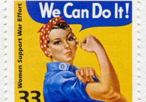 Image of "Women Support War Effort" stamp.